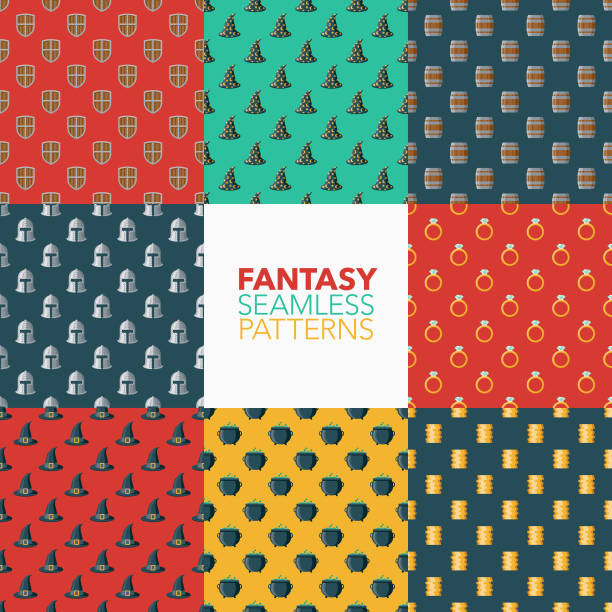 A set of eight seamless patterns created from a single flat design icon. All patterns can be tiled on all sides. File is built in the CMYK color space for optimal printing and can easily be converted to RGB. No gradients or transparencies used, the shapes have been placed into a clipping mask.
