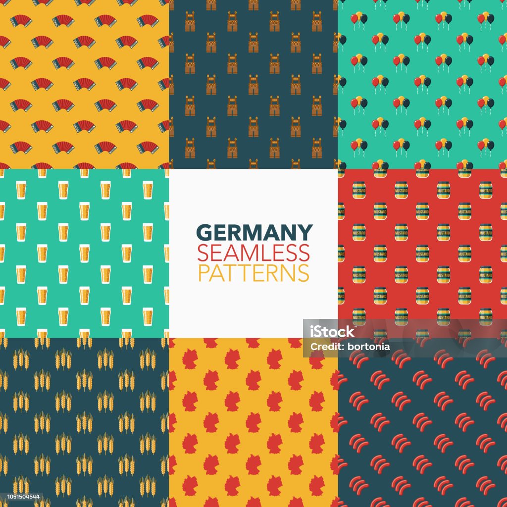 Germanic Background Pattern Germany Seamless Pattern Set Stock Illustration - Download Image Now ...