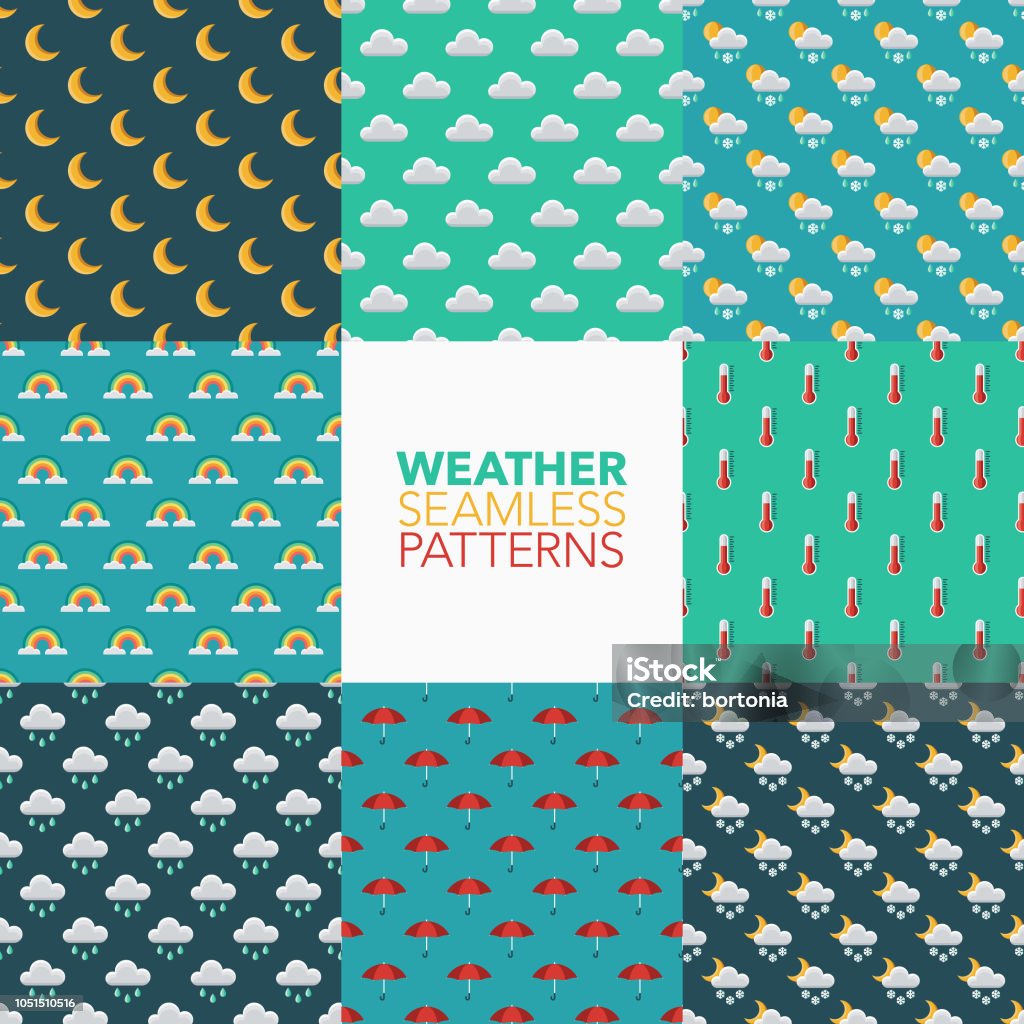 Weathed Pattern Weather Seamless Pattern Set Stock Illustration - Download Image Now ...
