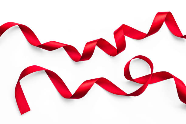 istock Red bow ribbon satin texture isolated on white background with clipping path 1051511208
