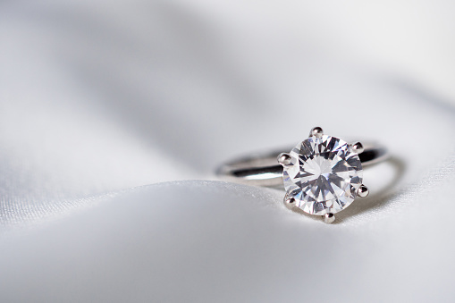 Jewelry wedding diamond ring close up