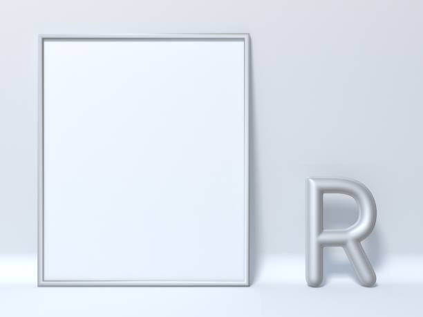 istock Mock up picture frame Letter R 3D 1051523138