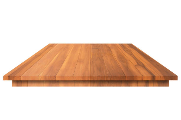 istock Empty top of wooden flooring isolated on white background 1051541104