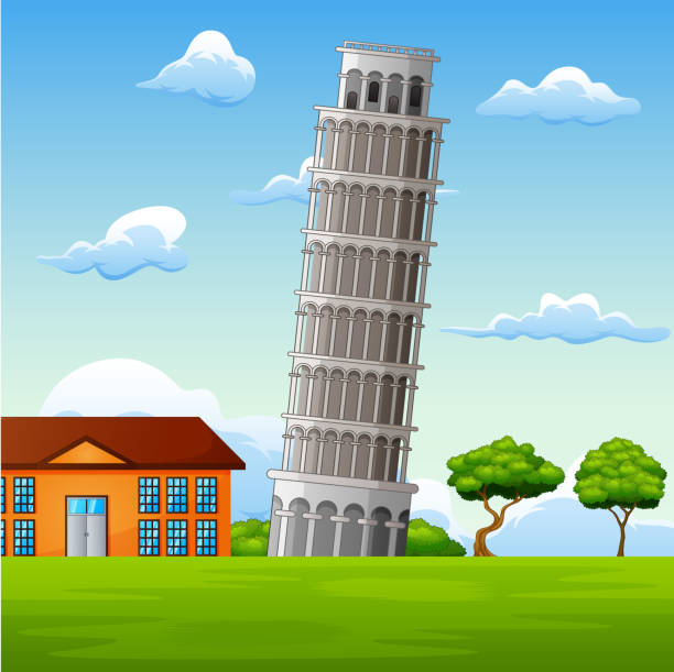 Cartoon Of A Leaning Tower Of Pisa Stock Photos, Pictures & Royalty-Free  Images - iStock