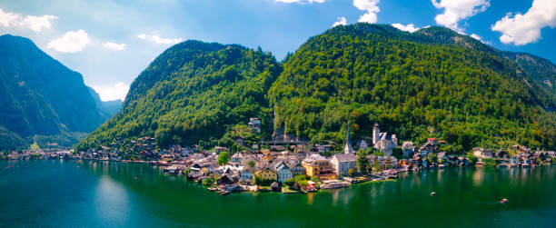 istock Aerial view of Hallstatt, Austria 1051546436