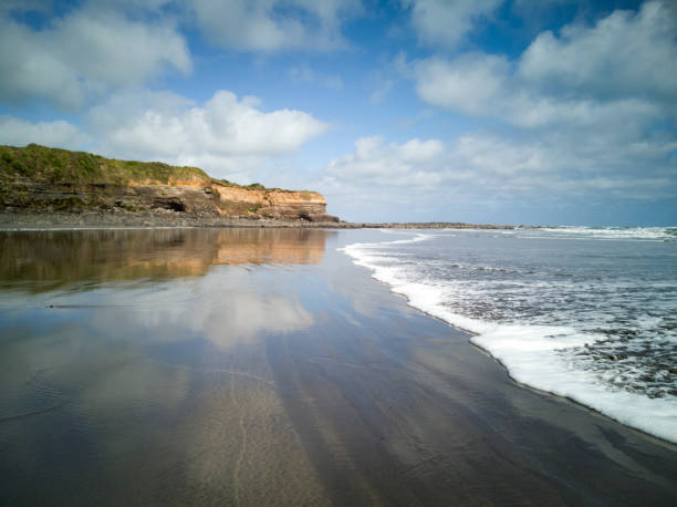 Beach with reflection stock photo