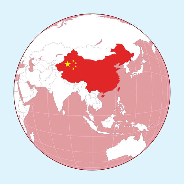 illustrations, cliparts, dessins animés et icônes de carte de la chine sur le vecteur du monde politique - china map globe cartography