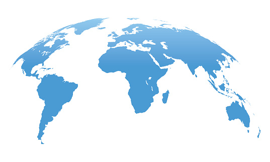 World Map Isolated on White Background. Vector Illustration