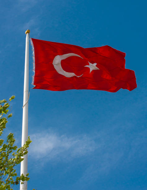 istock Turkish national flag  in view 1051574322