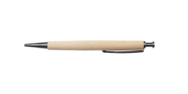 istock Mechanical pencil from natural wood isolated on white background, top view 1051617666