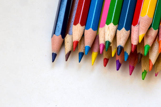 istock Color pencils isolated on the background. Close up. 1051623174