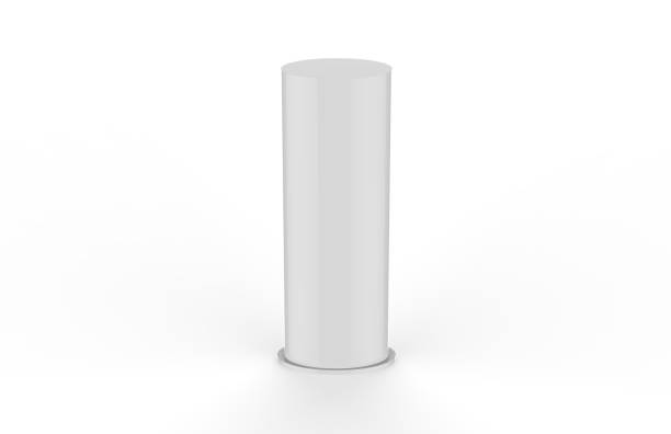 istock Curved PVC totem poster light advertising display stand, mock up template on isolated white background, 3d illustration 1051623242