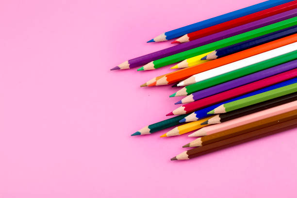 istock Color pencils isolated on the background. Close up. 1051623534