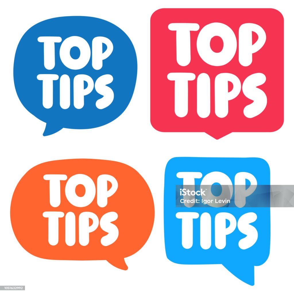Toops Tips Top Tips Concept Flat Vector Illustrations On White Background Stock ...