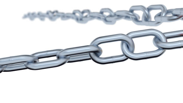 istock One Metallic Chain with big Links and a Blurred One 1051641754