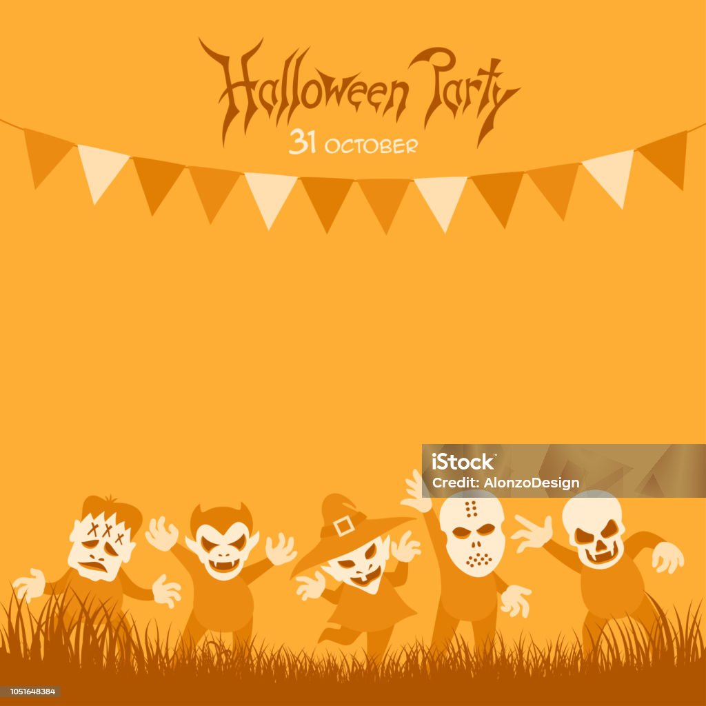 Halloween Party Invitation Art stock vector