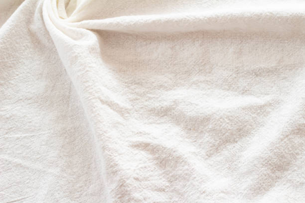 White soft cotton flax cloth stock photo
