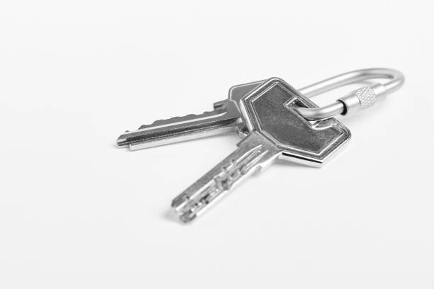 istock Key ring with keys on golden tone. Rent, buy 1051655784
