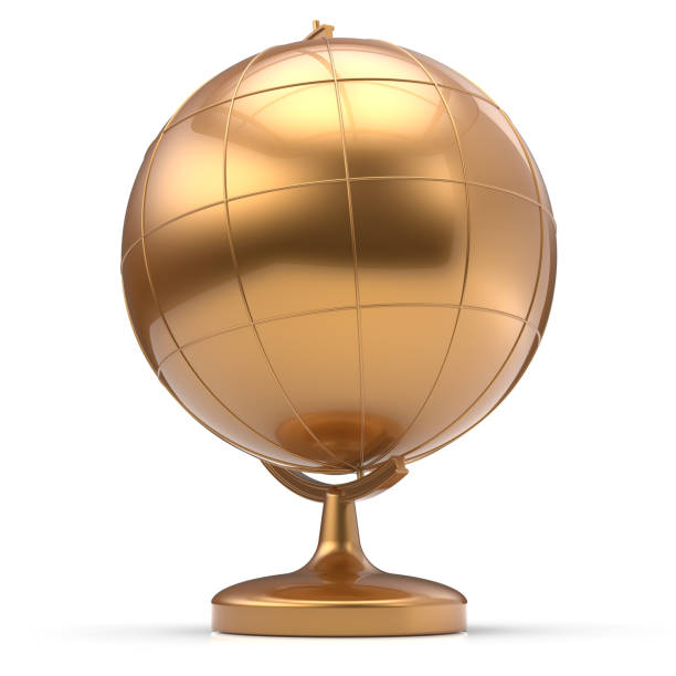 istock Globe planet Earth blank golden global geography world 1051659562