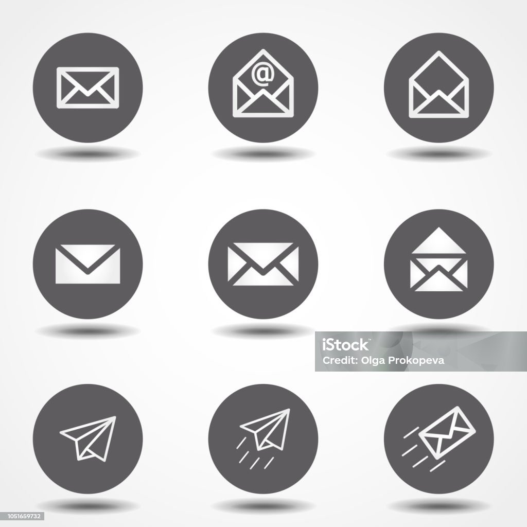 Set of icons for messages. Vector illustration. Signs for infographic, logo, app development and website design. Icon Symbol stock vector