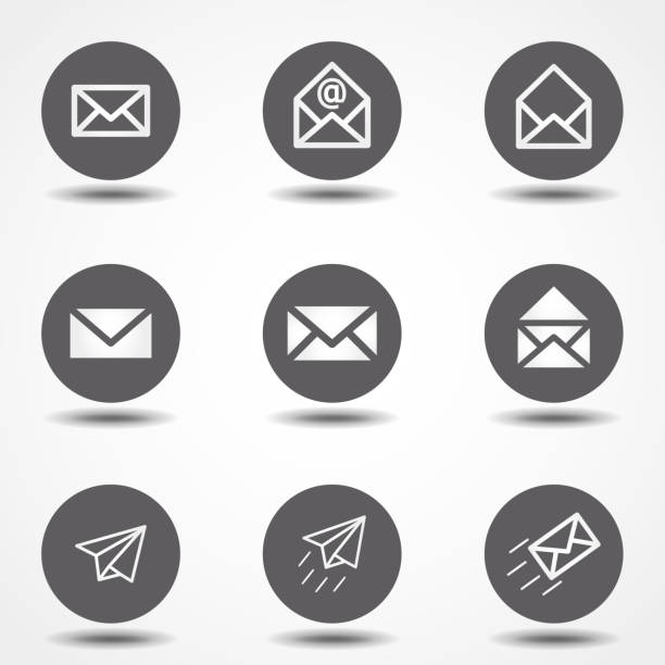 Set of icons for messages. Vector illustration. Signs for infographic, logo, app development and website design. Set of icons for messages. Vector illustration. Signs for infographic, logo, app development and website design. spam meat stock illustrations