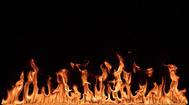 istock Texture of fire on a black background. 1051666888