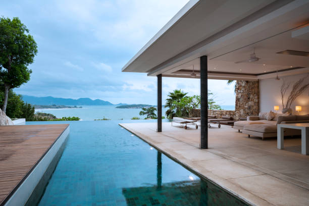 istock Colorful Luxury Island Villa Home With Ocean View 1051677148