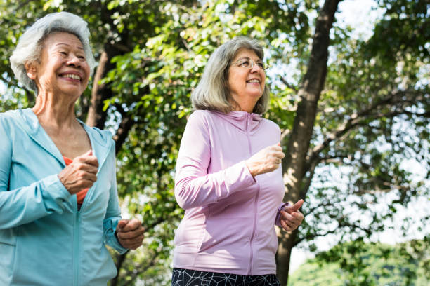 istock Senior friends exercising outdoors 1051679270