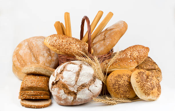 istock Different kinds of bread and bread rolls. Kitchen or bakery poster design 1051683336
