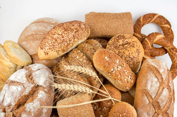 istock Different kinds of bread and bread rolls. Kitchen or bakery poster design 1051685956