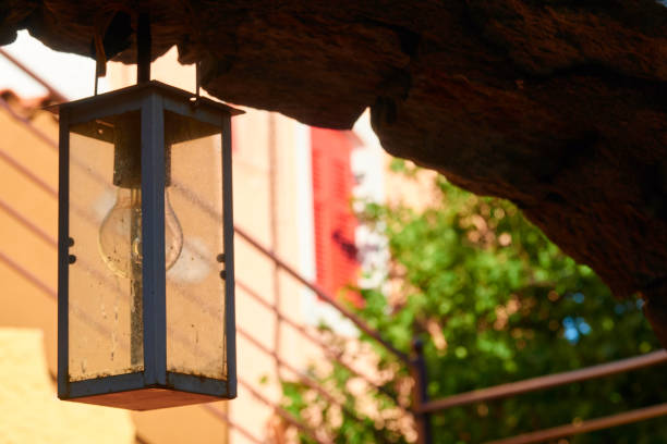 istock Typical outdoor lamp in a village - Crete 1051686378