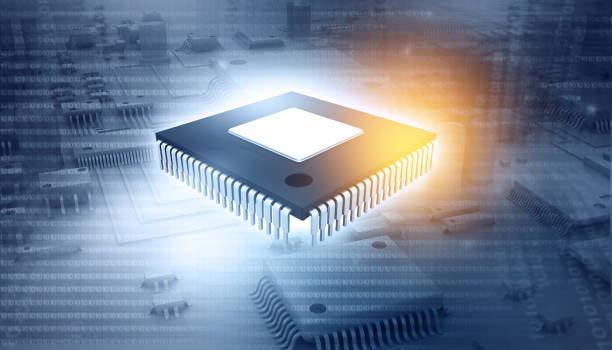 istock 3d illustration of ic chip on circuit board 1051690016