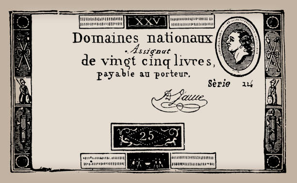 ilustrações de stock, clip art, desenhos animados e ícones de an assignat, paper money during the french revolution (1789/99) - get in touch