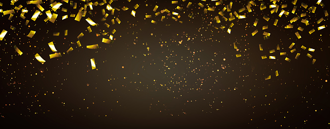raning gold confetti party background