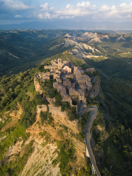 istock Civita di Bagnoregio aerial view at sunset 1051702992