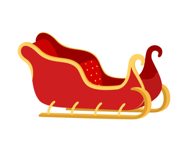 istock Vector cartoon sleigh of Santa Claus, sled for winter. 1051707364