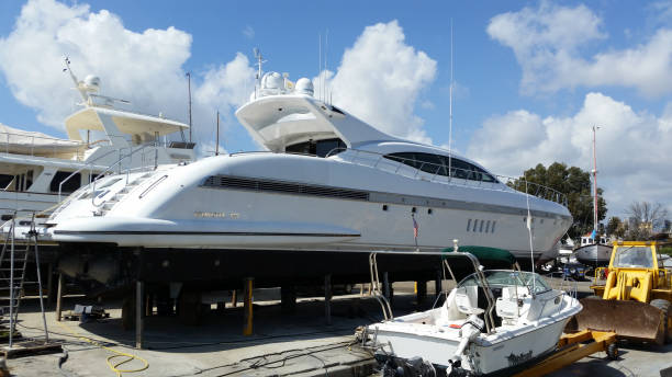 istock The beautiful Luxury yacht in open sea 1051712490