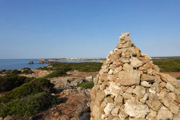 Cairn or mound of stones in portugal