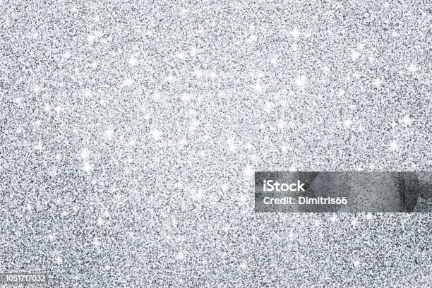 Silver Glitter Surface Background Stock Photo - Download Image Now - Glittering, Glitter, Silver Colored