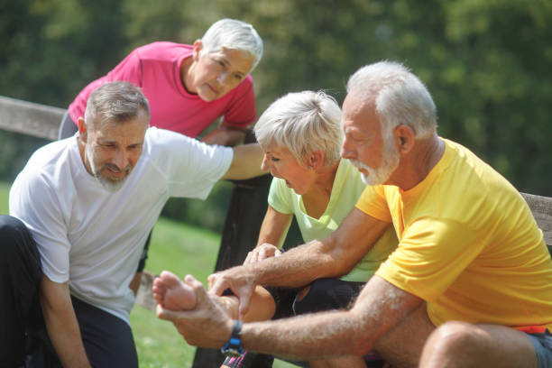 istock Senior people exercising outdoors 1051719814