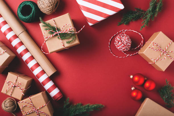 istock Christmas background with gifts and decorations. 1051732392