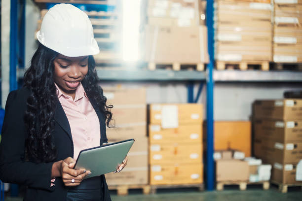 istock Businesswoman in warehouse 1051736150