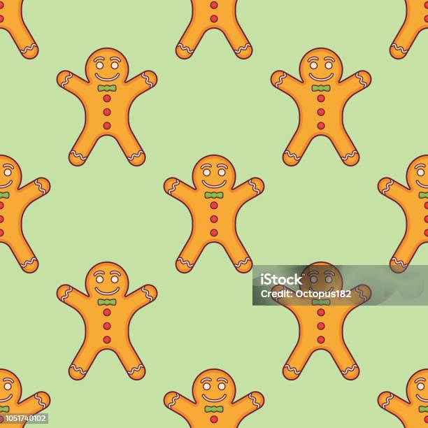 Gingerbread Texture Pattern Seamless Pattern With Gingerbread Man Vector Texture Stock Illustration ...