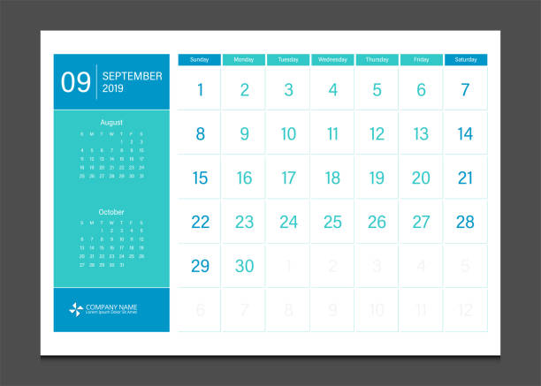 istock Calendar 2019 September week start Sunday corporate business modern design layout template vector. 1051742538