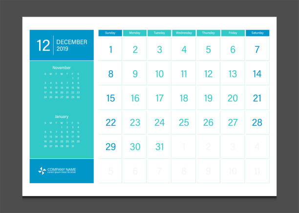 istock Calendar 2019 December week start Sunday corporate business modern design layout template vector. 1051742574