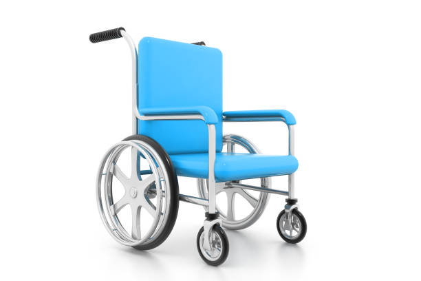 Wheelchair on white background stock photo