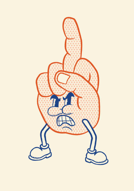 Fuck You hand Fuck You hand fist in comic style ugly cartoon characters stock illustrations