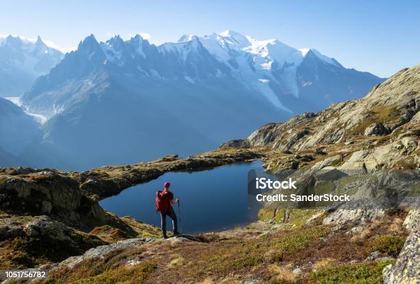 Lac Des Cheserys Stock Photo - Download Image Now - Hiking, Mont Blanc, Mountain