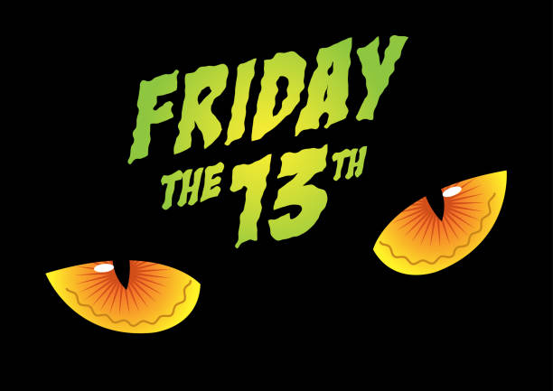 Friday the 13th An illustration of cat's eyes with black background. Friday the 13th. friday the 13th vector stock illustrations