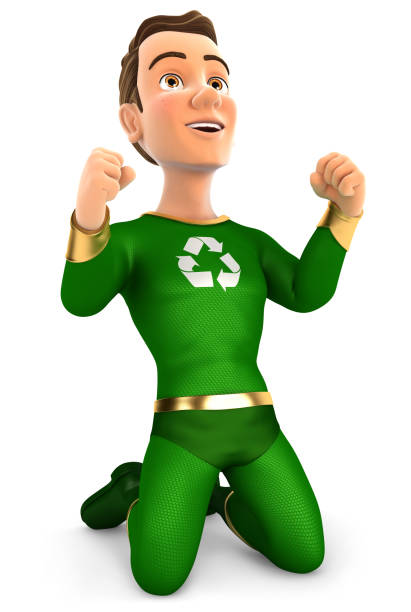 Super modern superhero - 3D Illustration